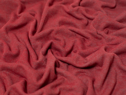 Minerva Core Range Melange Tubular Ribbing Stretch Knit Fabric Dark Red
