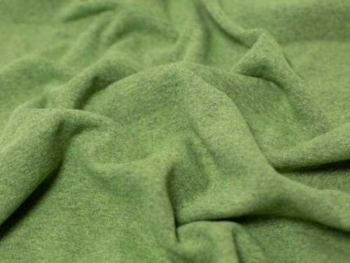 Minerva Core Range Melange Tubular Ribbing Stretch Knit Fabric Dark Moss Green