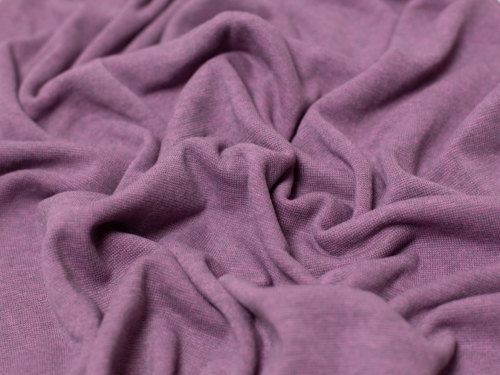 Minerva Core Range Melange Tubular Ribbing Stretch Knit Fabric Dark Plum