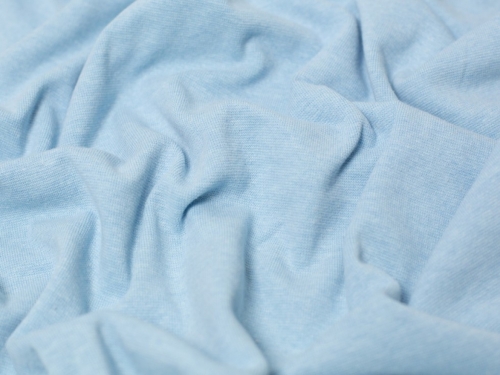 Minerva Core Range Melange Tubular Ribbing Stretch Knit Fabric Mineral Blue