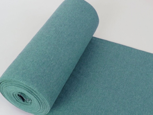 Minerva Core Range Melange Tubular Ribbing Stretch Knit Fabric Marine