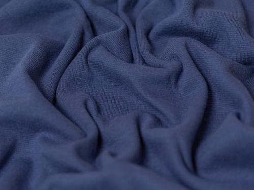 Minerva Core Range Tubular Ribbing Stretch Knit Fabric Dark Jeans Blue