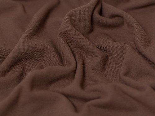 Minerva Core Range Tubular Ribbing Stretch Knit Fabric Brown