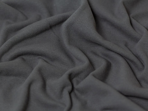 Minerva Core Range Tubular Ribbing Stretch Knit Fabric Dark Grey
