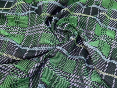 Deadstock Tweed Coating Fabric Emerald Green