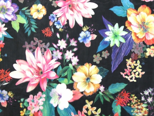 Deadstock Polyester Voile Fabric Black