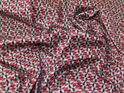 Deadstock Woven Stretch Cotton Sateen Fabric Crimson
