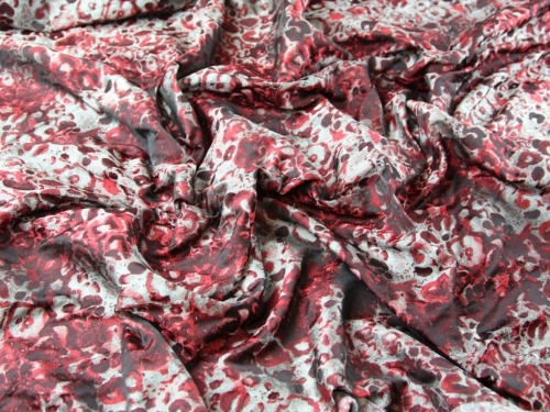 Deadstock Woven Brocade Fabric Red