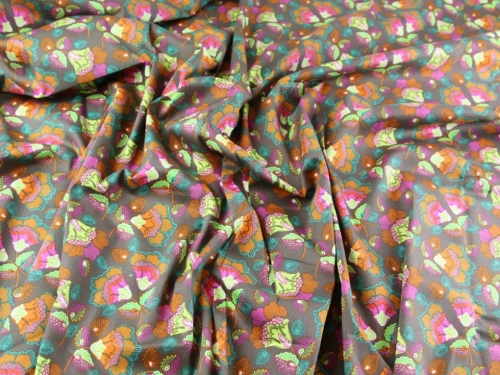 Deadstock Woven Stretch Cotton Sateen Fabric Coffee