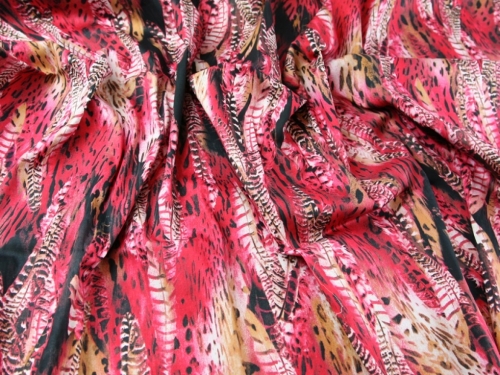 Deadstock Woven Stretch Cotton Sateen Fabric Raspberry