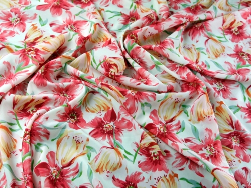 Deadstock Microfibre Smooth Crepe Fabric Pink