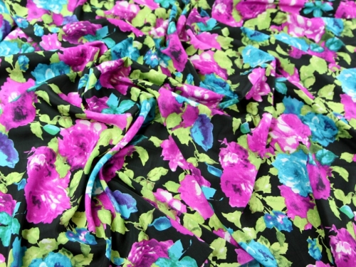 Deadstock Microfibre Smooth Crepe Fabric Cerise