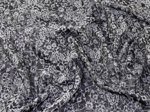 Deadstock Woven Brocade Fabric Grey