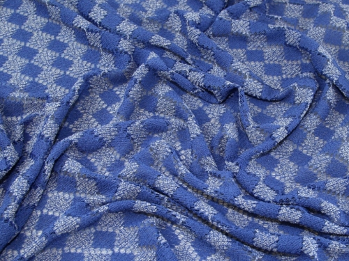 Deadstock Cotton Lace Fabric Azuro Blue