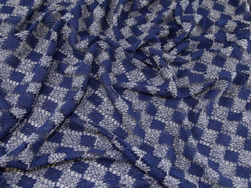 Deadstock Cotton Lace Fabric Navy Blue