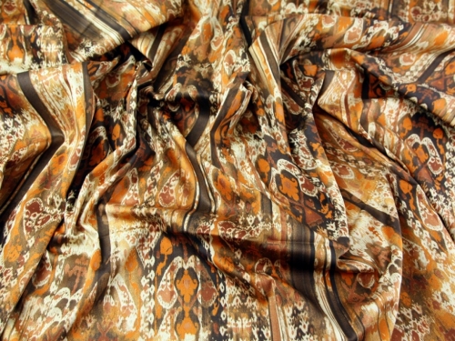 Deadstock Woven Stretch Cotton Sateen Fabric Burnt Orange
