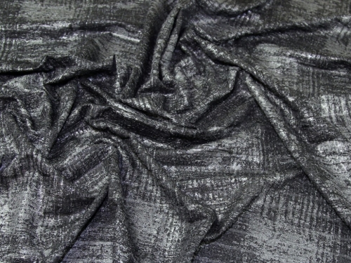 Deadstock Textured Stretch Knit Fabric Silver