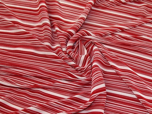 Deadstock Pleated Plisse Stretch Knit Fabric Red