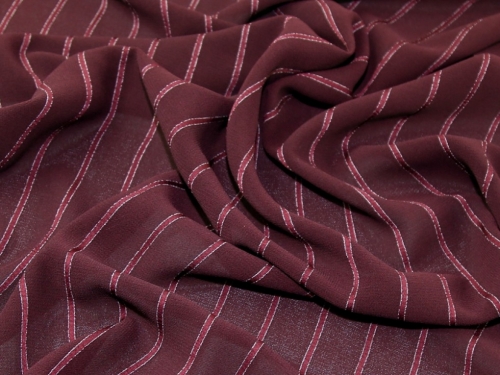 Deadstock Soft Polyester Crepe Fabric Burgandy