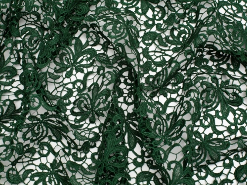 Minerva Core Range Heavy Guipure Lace Fabric Bottle Green