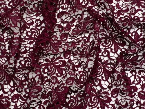 Minerva Core Range Heavy Guipure Lace Fabric Burgandy