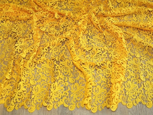 Minerva Core Range Heavy Guipure Lace Fabric Yellow