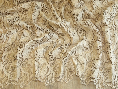 Deadstock Heavy Guipure Lace Fabric Champagne