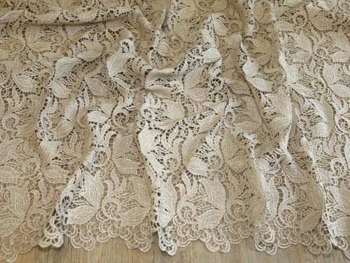 Deadstock Heavy Guipure Lace Fabric Gold