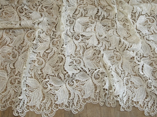 Deadstock Heavy Guipure Lace Fabric Ivory
