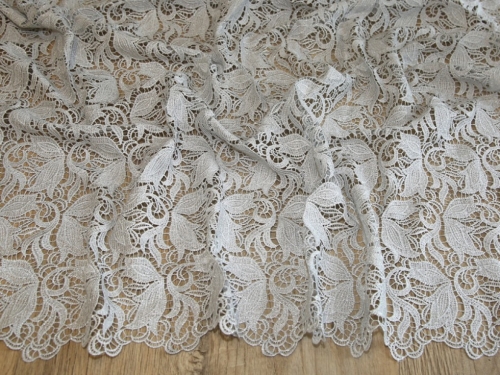 Deadstock Heavy Guipure Lace Fabric Silver