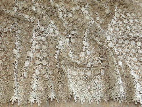 Deadstock Heavy Guipure Lace Fabric Gold