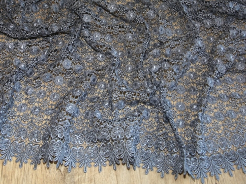 Deadstock Heavy Guipure Lace Fabric Grey