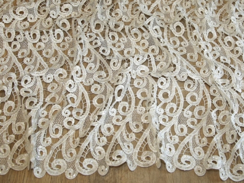 Deadstock Heavy Guipure Lace Fabric Ivory