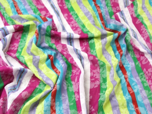 Deadstock Crinkle Cotton Voile Fabric Multicoloured 2