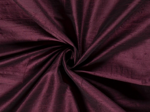 Pure Silk Dupion Fabric Dark Bordeaux