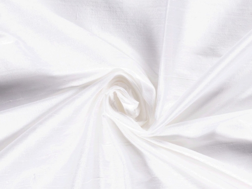 Pure Silk Dupion Fabric White
