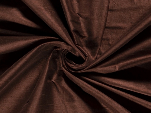 Pure Silk Dupion Fabric Brown