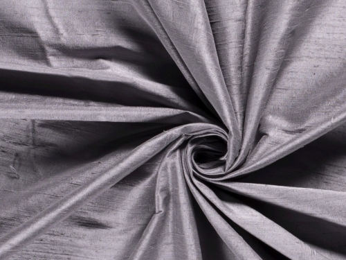 Pure Silk Dupion Fabric Pewter Grey