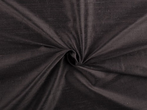 Pure Silk Dupion Fabric Dark Grey