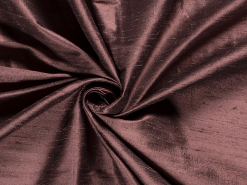 Pure Silk Dupion Fabric Bordeaux Brown