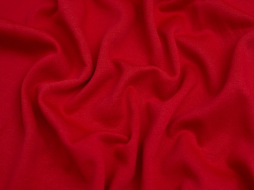 Minerva Core Range Polycotton Fleece Back Sweatshirt Stretch Knit Fabric Red
