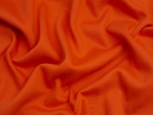 Minerva Core Range Polycotton Fleece Back Sweatshirt Stretch Knit Fabric Orange