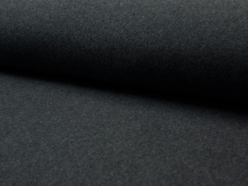Deadstock Cotton Fleece Fabric Dark Grey Melange