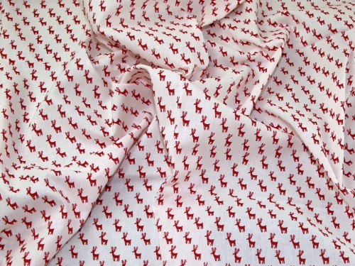 Deadstock 100% Cotton Fabric Ivory & Red