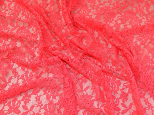 Deadstock Stretch Lace Fabric Cherry Pink