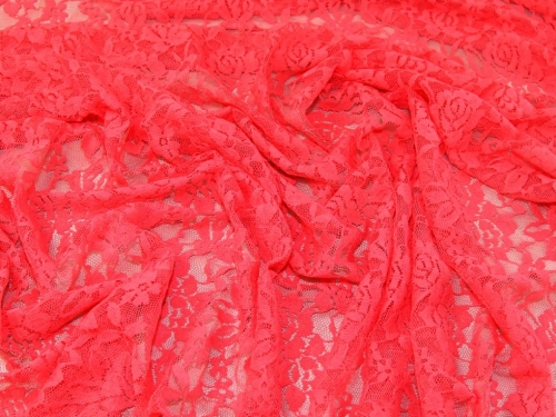 Deadstock Stretch Lace Fabric Raspberry