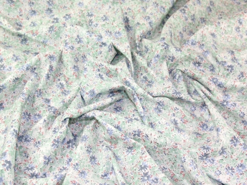 Cotton Lawn Fabric Mint & Pink