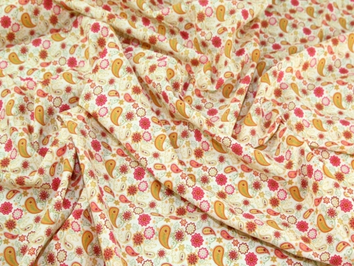 Cotton Lawn Fabric Orange