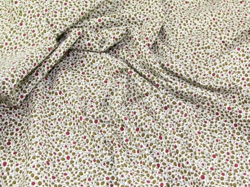 Cotton Lawn Fabric Olive & Wine