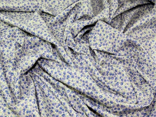Cotton Lawn Fabric Blue & Mauve